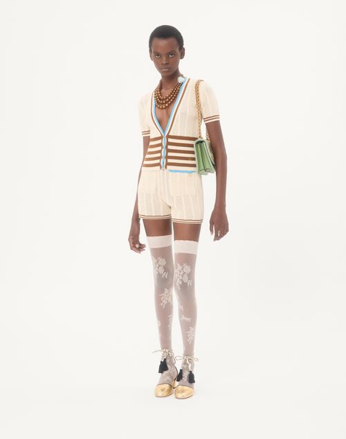 Valentino - Cotton Shorts - Birch - Woman - Trousers And Shorts